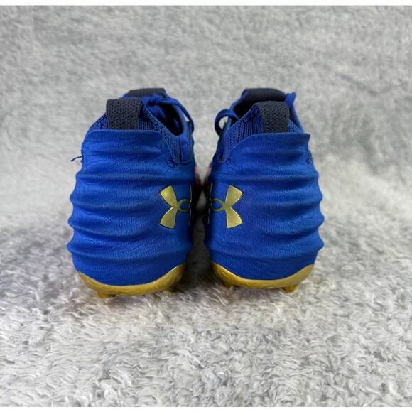 Under Armour Spotlight Lux MC 2.0 Football Cleats Men's 8 Blue Gold Red - Picture 5 of 7